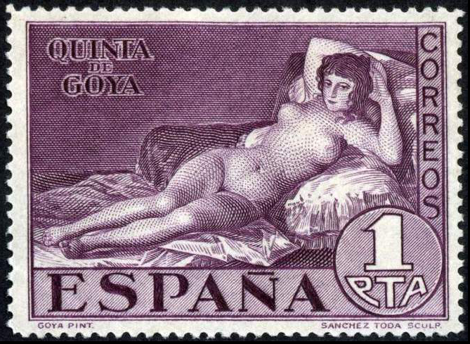 裸のマハ　切手　スペイン　ゴヤ