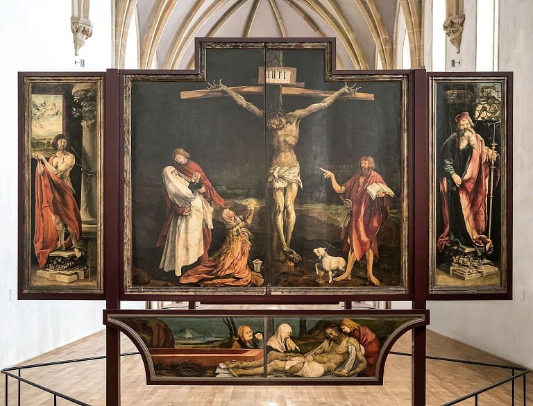 グリューネヴァルト　イーゼンハイムの祭壇画　キリスト磔刑